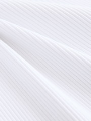 White Ribbed Racer Tank Vest Sleeveless Top - Image 7 of 8