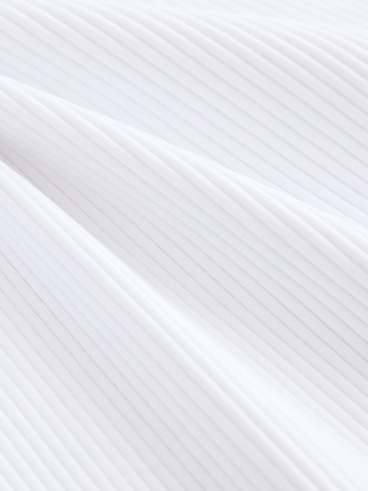 White Ribbed Racer Tank Vest Sleeveless Top - Image 7 of 8