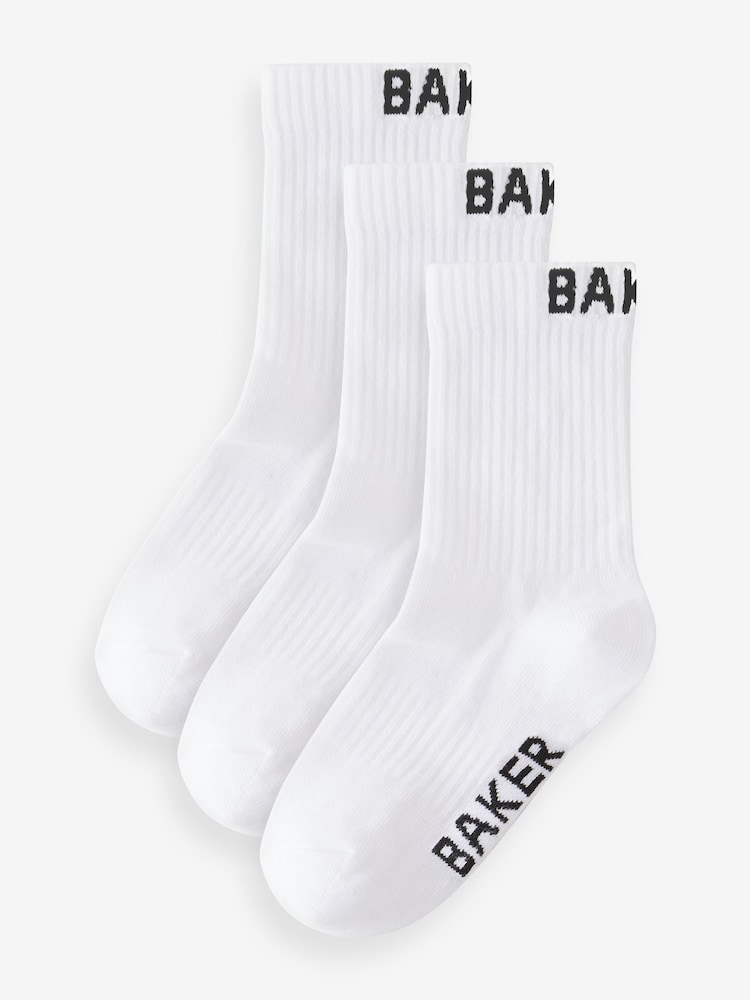 Weiß - Baker by Ted Baker Socken im 3er-Pack - Bild 1 von 4
