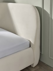 Soft Velvet Natural Oyster Lottie Upholstered Bed Frame - Image 5 of 9