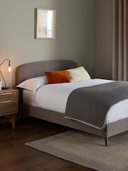 Grey Dark Warm Soft Texture Matson Upholstered Bed Frame - Image 1 of 7