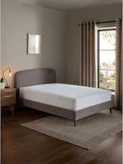Grey Dark Warm Soft Texture Matson Upholstered Bed Frame - Image 2 of 7