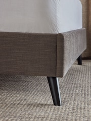 Grey Dark Warm Soft Texture Matson Upholstered Bed Frame - Image 5 of 7