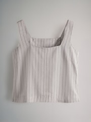 The Set Black/Red/Ecru Stripe 3 Pack Shell Tops With Linen - Image 11 of 13