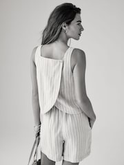 The Set Black/Red/Ecru Stripe 3 Pack Shell Tops With Linen - Image 3 of 13