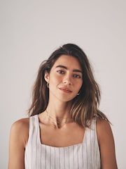 The Set Black/Red/Ecru Stripe 3 Pack Shell Tops With Linen - Image 7 of 13