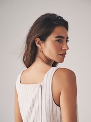 The Set Black/Red/Ecru Stripe 3 Pack Shell Tops With Linen - Image 8 of 13