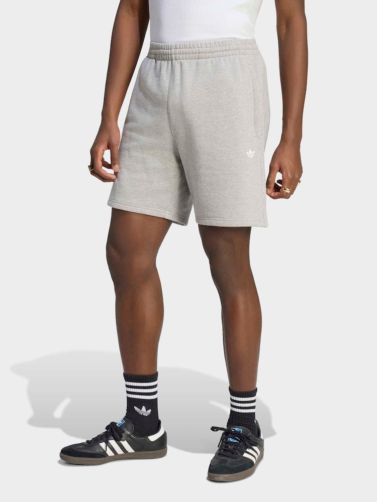 adidas Originals Grey Trefoil Essentials Fleece Shorts - Image 1 of 6 adidas Originals Grey Trefoil Essentials Fleece Shorts - Image 1 of 6