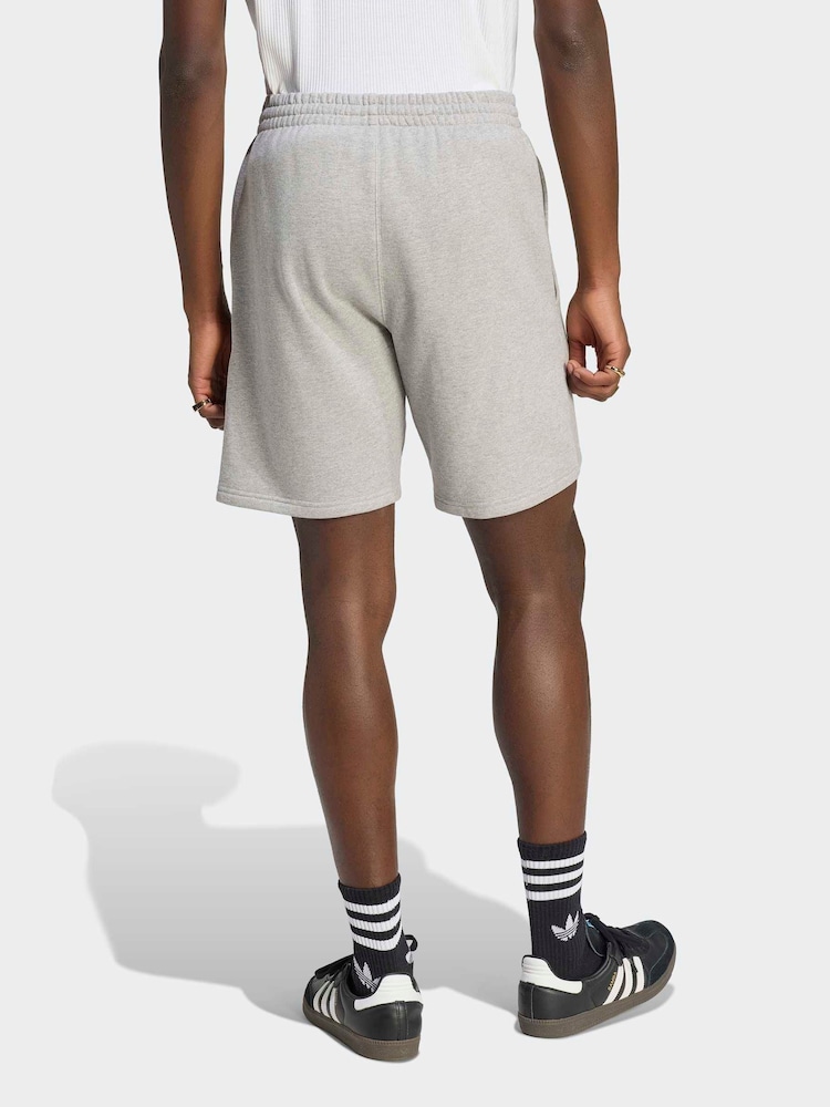 adidas Originals Grey Trefoil Essentials Fleece Shorts - Image 2 of 6 adidas Originals Grey Trefoil Essentials Fleece Shorts - Image 2 of 6