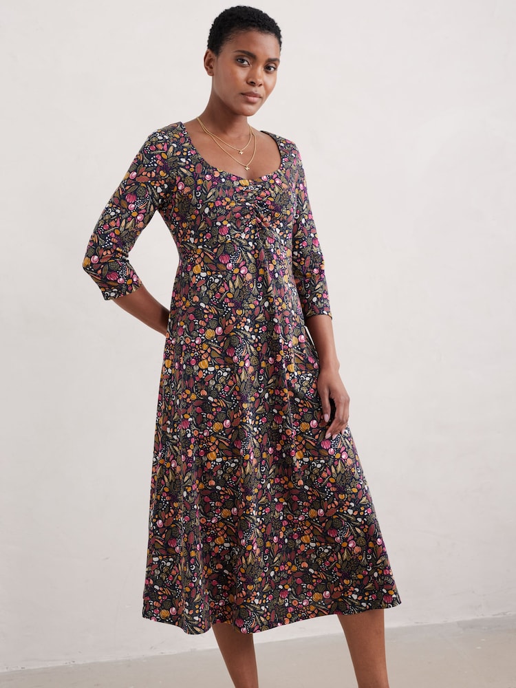 Seasalt Cornwall Multi Tall Secret Cove 3/4 Sleeve Midi Dress - Image 1 of 5