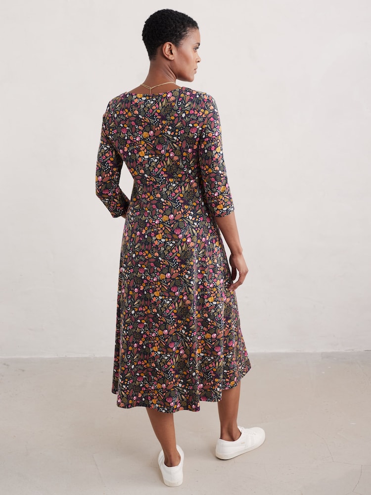 Seasalt Cornwall Multi Tall Secret Cove 3/4 Sleeve Midi Dress - Image 2 of 5