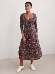 Seasalt Cornwall Multi Tall Secret Cove 3/4 Sleeve Midi Dress - Image 3 of 5