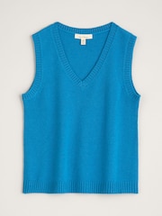 Seasalt Cornwall Blue East View V-Neck Knitted Vest - Image 4 of 5