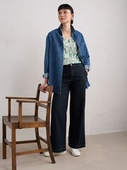 Seasalt Cornwall Green Appletree 3/4 Sleeve Top - Image 3 of 5