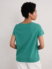 Seasalt Cornwall Blue Appletree Keyhole Detail T-Shirt - Image 2 of 5