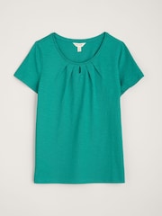 Seasalt Cornwall Blue Appletree Keyhole Detail T-Shirt - Image 5 of 5