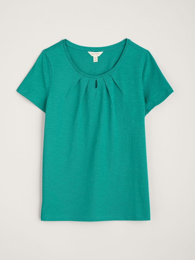 Seasalt Cornwall Blue Appletree Keyhole Detail T-Shirt - Image 5 of 5