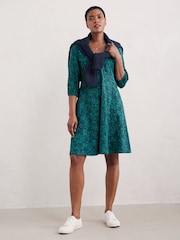 Seasalt Cornwall Green Foxhill Empire Line Jersey Dress - Image 3 of 5