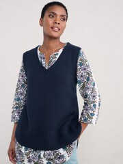 Seasalt Cornwall Blue Coupling V-Neck Vest - Image 1 of 1