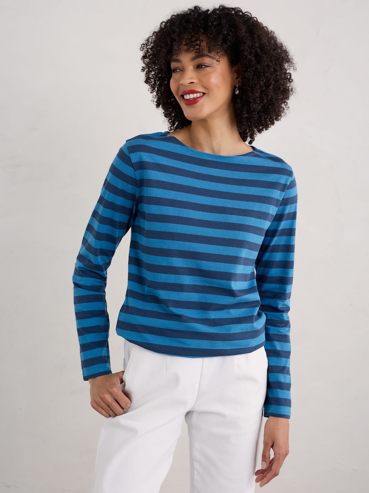Seasalt Cornwall Cornish Night Sailboats Sailor T-Shirt - Image 1 of 5