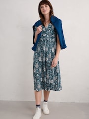 Seasalt Cornwall Blue Carwynnen Midi Dress - Image 3 of 5