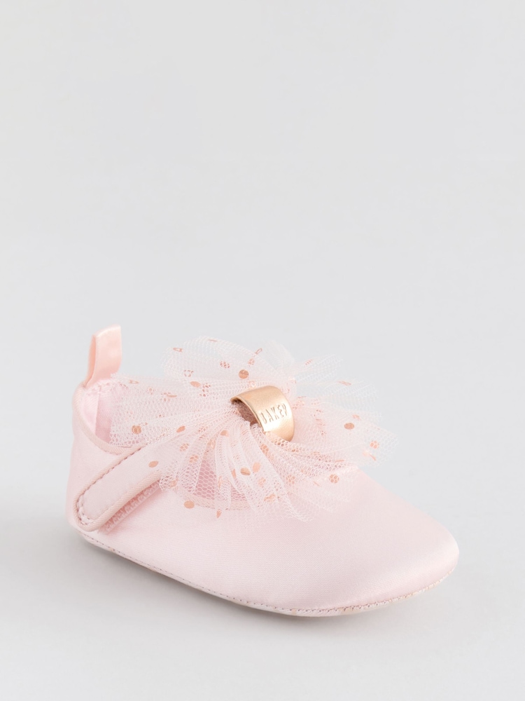 Roze/roze - Baker by Ted Baker Baby Girls Padders Shoes With Bow - Image 3 of 6