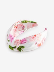 Baker by Ted Baker Girls Pink/White Floral Knotted Headband - Image 1 of 5