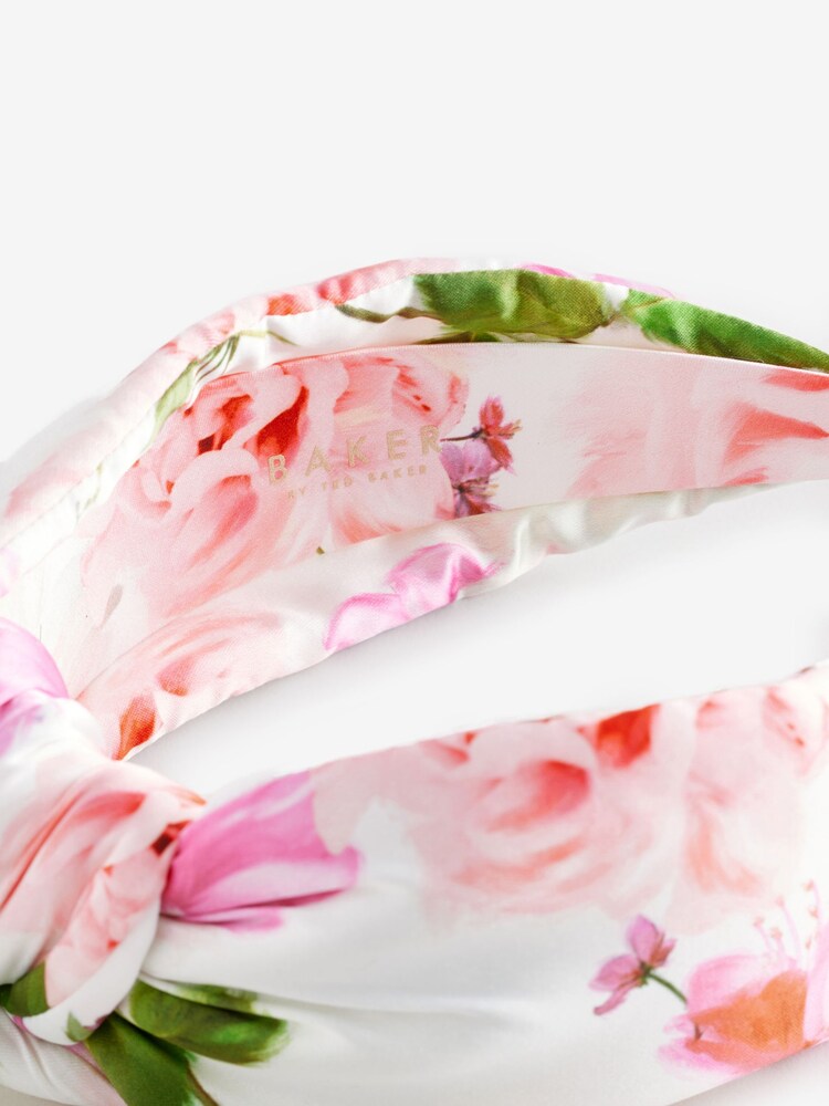 Ted Baker Pink and White Floral Headband Duo  NWT Romantic Printed-headband Buy Baker by Ted Baker Girls Pink/White Floral Knotted  main image 3