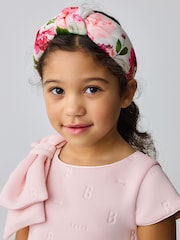 Baker by Ted Baker Girls Pink/White Floral Knotted Headband - Image 4 of 5
