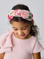 Baker by Ted Baker Girls Pink/White Floral Knotted Headband - Image 5 of 5
