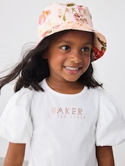 Baker by Ted Baker Girls Floral Pink Bucket Hat - Image 2 of 6