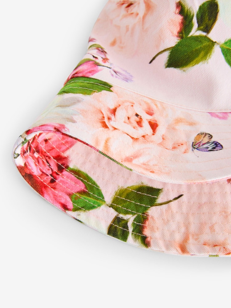Baker by Ted Baker Girls Floral Pink Bucket Hat - Image 2 of 6