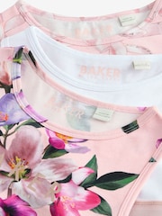 Pink - Baker by Ted Baker Crop Tops 3 Pack - Image 7 of 9