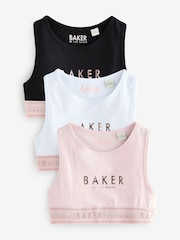 Rose/Noir/Blanc - Baker by Ted Baker Crop Tops 3 Pack - Image 1 de 9