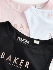 Rose/Noir/Blanc - Baker by Ted Baker Crop Tops 3 Pack - Image 8 de 9