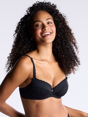 Boux Avenue Petra Microfibre Black Balcony Bra - Image 2 of 7