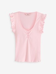 Boux Avenue Pink Frill Pointel 100% Cotton Vest And Shorts Set - Image 7 of 8