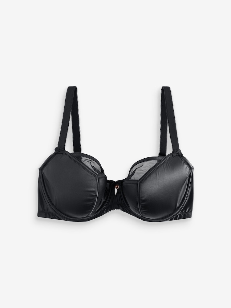 Boux Avenue Satin Petal Padded Plunge Bra - Image 7 of 7