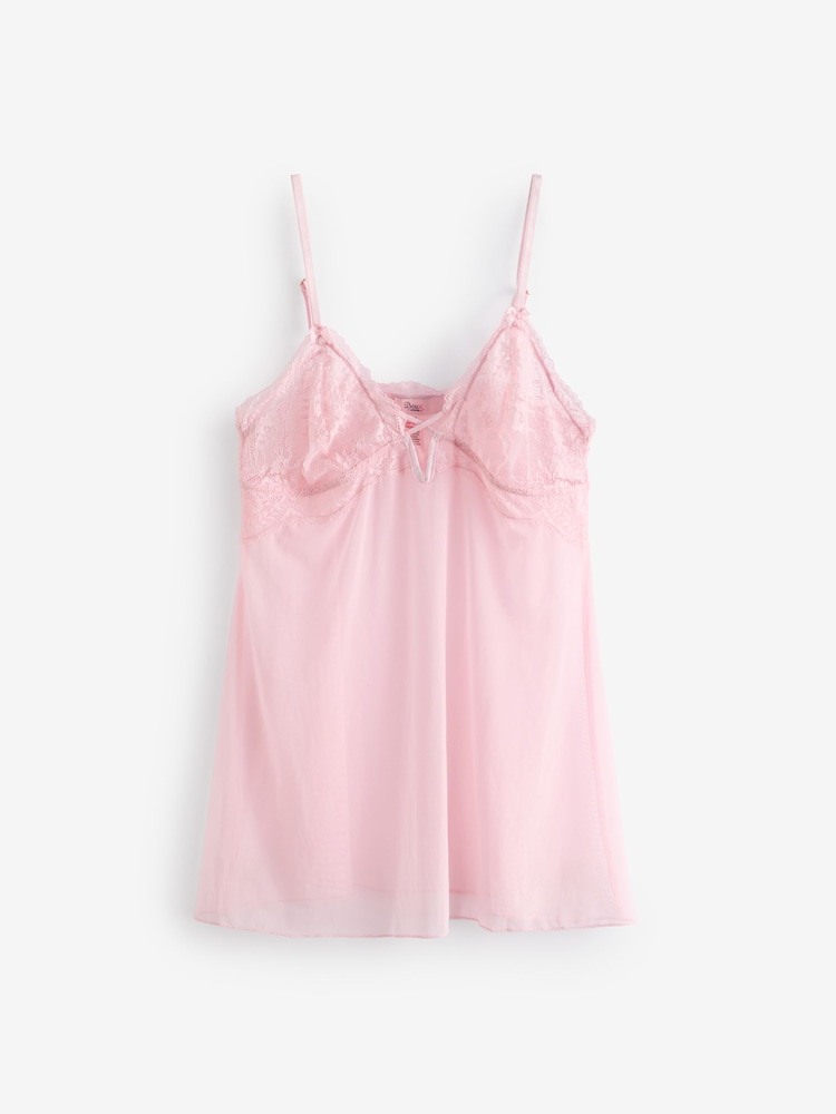 Boux Avenue, Negligé aus Spitze und Netzstoff, Schwarz - Bild 6 von 6
