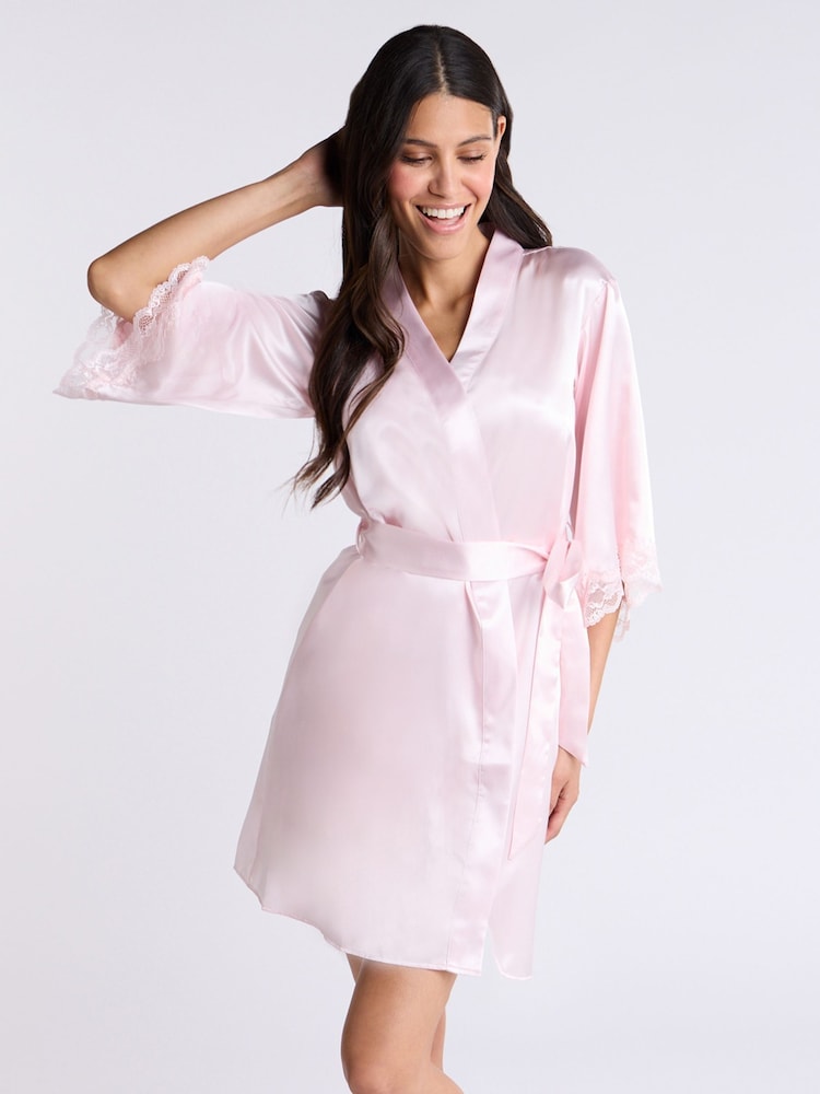 Bata de satén rosa Amelia de Boux Avenue - Imagen 1 de 6