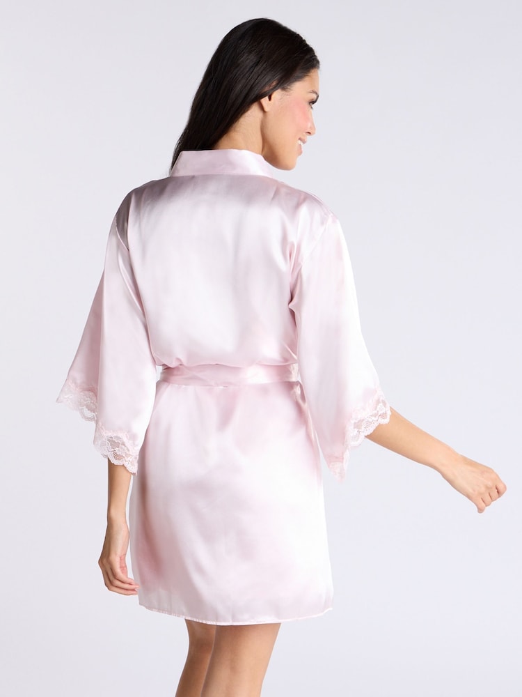 Bata de satén rosa Amelia de Boux Avenue - Imagen 2 de 6