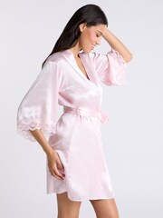 Bata de satén rosa Amelia de Boux Avenue - Imagen 5 de 6