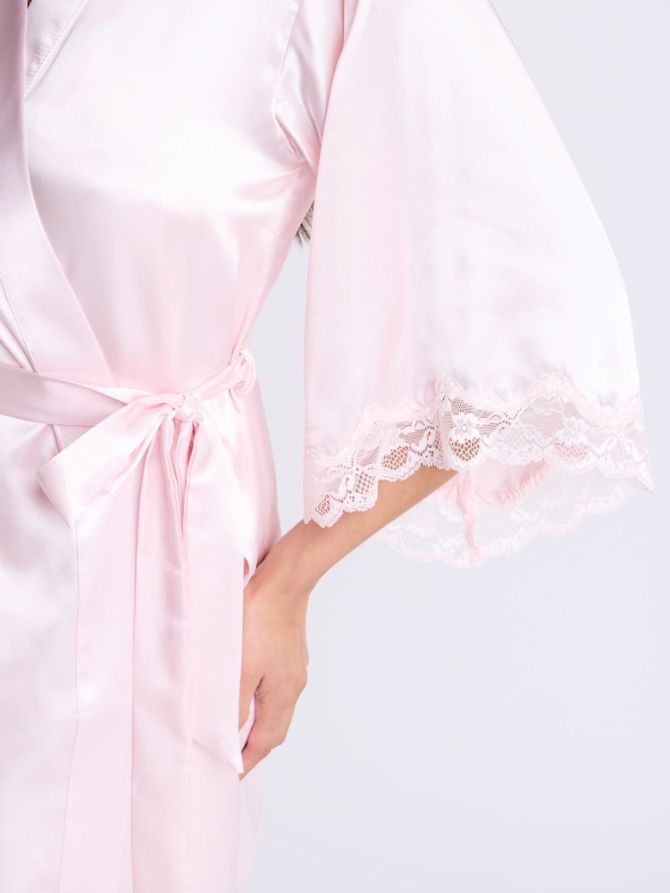 Bata de satén rosa Amelia de Boux Avenue - Imagen 6 de 6