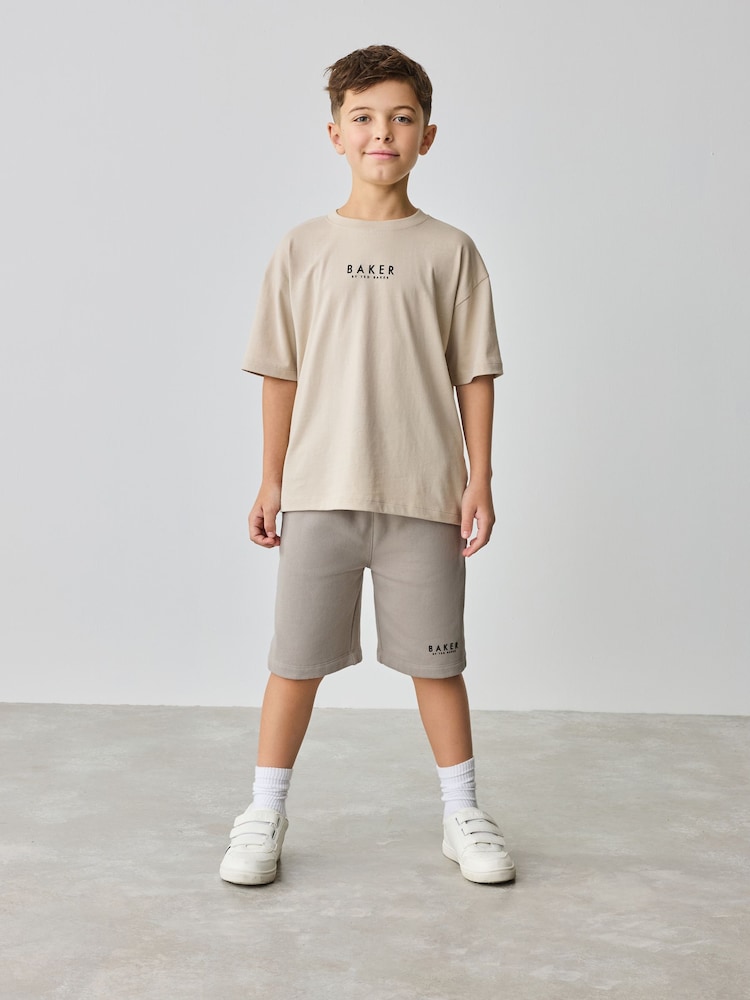 Baker by Ted Baker Oversized 100% Cotton T-Shirt And Shorts Set - Image 2 of 14