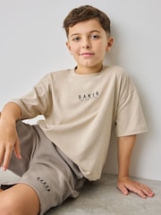 Baker by Ted Baker Oversized 100% Cotton T-Shirt And Shorts Set - Image 3 of 14