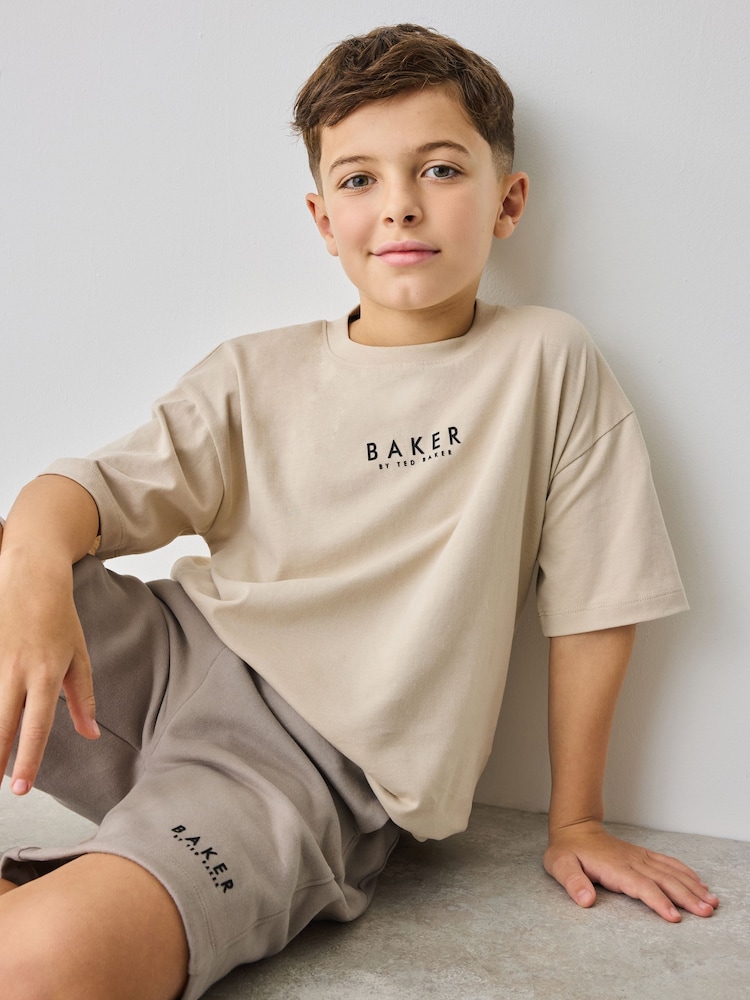 Baker by Ted Baker Oversized 100% Cotton T-Shirt And Shorts Set - Image 3 of 14