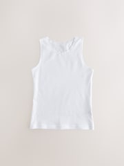 White 5 Pack Lace Trim Vest (1.5-16yrs) - Image 2 of 5