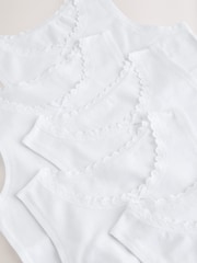 White 5 Pack Lace Trim Vest (1.5-16yrs) - Image 4 of 5
