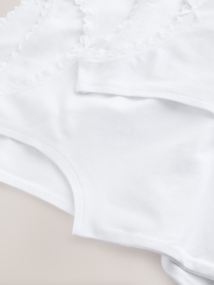 White 5 Pack Lace Trim Vest (1.5-16yrs) - Image 5 of 5