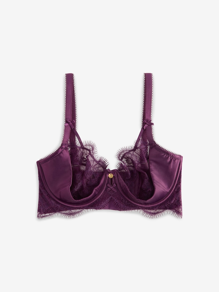 Boux Avenue Пурпурный кружевной бюстгальтер-балконет Tiana - Изображение 4 из 4